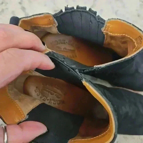 KORK-EASE Women's Black Suede Chandra Stacked Wooden Heel Boot 8 - Picture 12 of 14